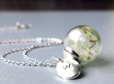 Sterlingsilber Kette - Personalisierte Pusteblume